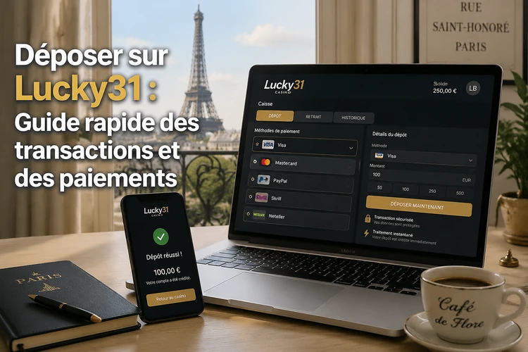 Déposer sur Lucky31: Guide rapide des transactions et des paiements